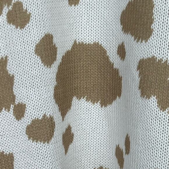 EUC LATE NIGHT Brown/ White Leopard Oversized Open Cardigan Cowgirl Western S - Picture 5 of 11